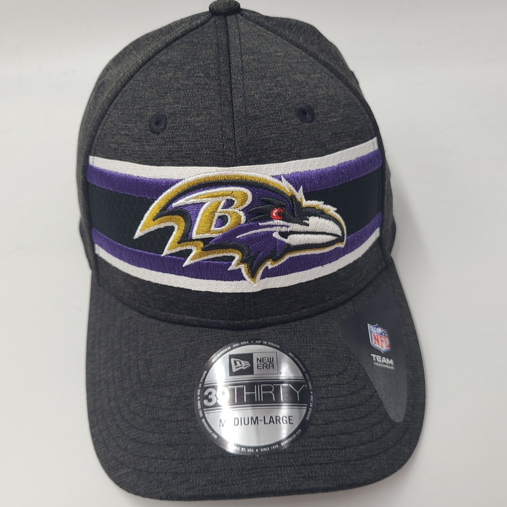 Baltimore Ravens Hat Fitted M-L New Era 39Thirty Gray Purple NFL Football Men